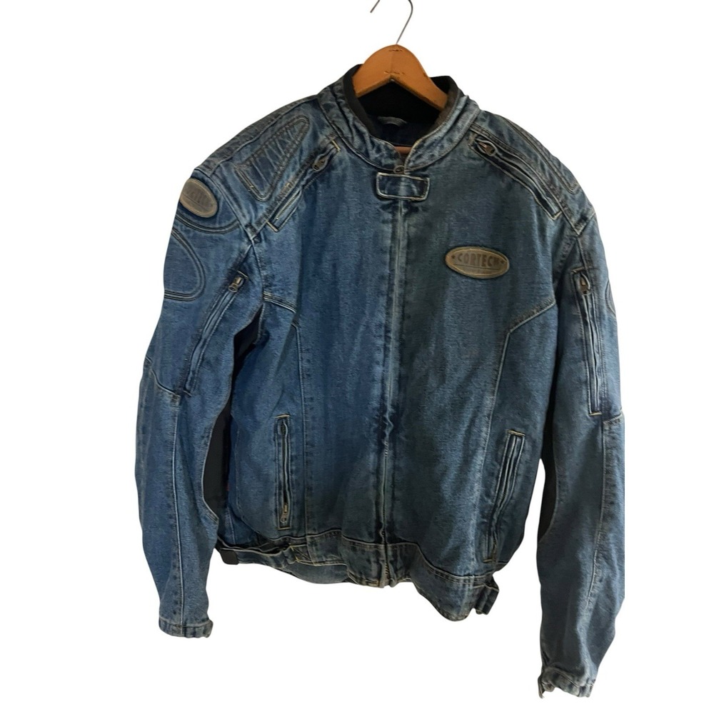 Cortech DSX Rider Motorcycle Jacket Denim Armored Pads + Liner XL 46